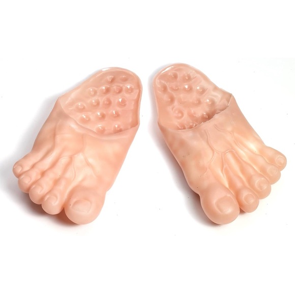 Shoes - Vinyl Funny Feet Slipper -Cream